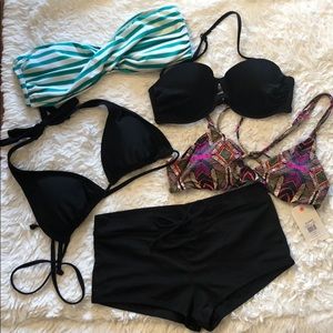 Bathing Suit Separates: 3 tops, 1 bottom
